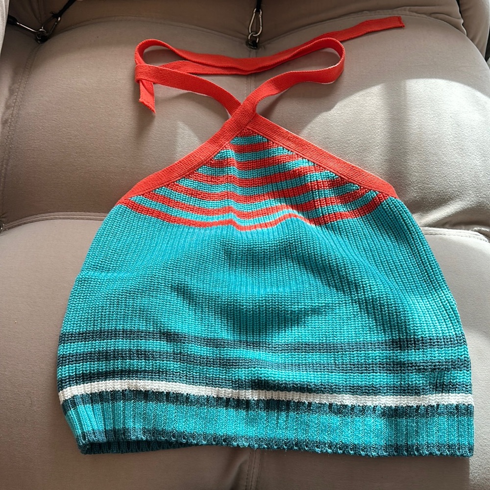 Zara never worn crochet crop top with ties. Size M.